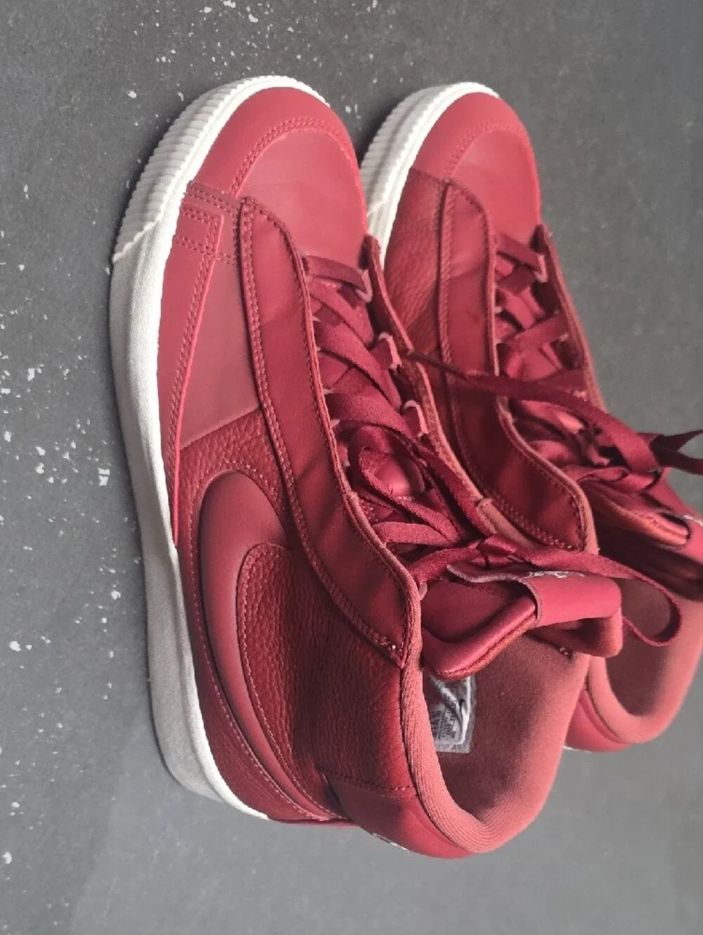 Nike Women's Red High-Top Sneakers with White Sole